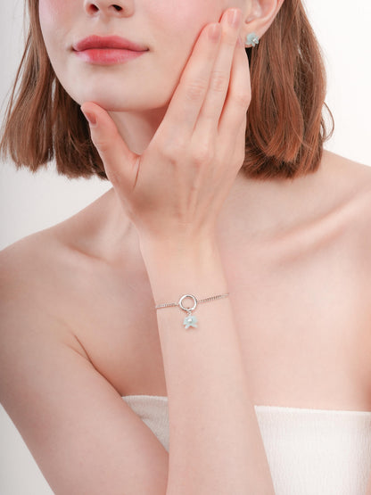 Sky Blue Orchid Charm S925 Silver Rhodium (1) – Mondays Made Flower & Birthstone Jewelry Singapore