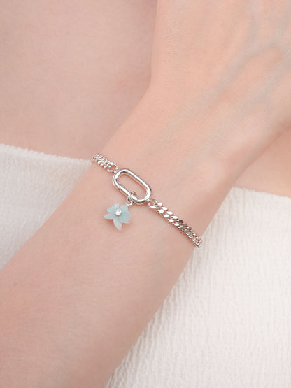Sky Blue Orchid Charm S925 Silver Rhodium (2) – Mondays Made Flower & Birthstone Jewelry Singapore