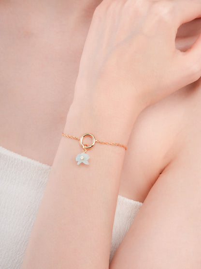 Sky Blue Orchid Charm 18K Gold (1) – Mondays Made Flower & Birthstone Jewelry Singapore