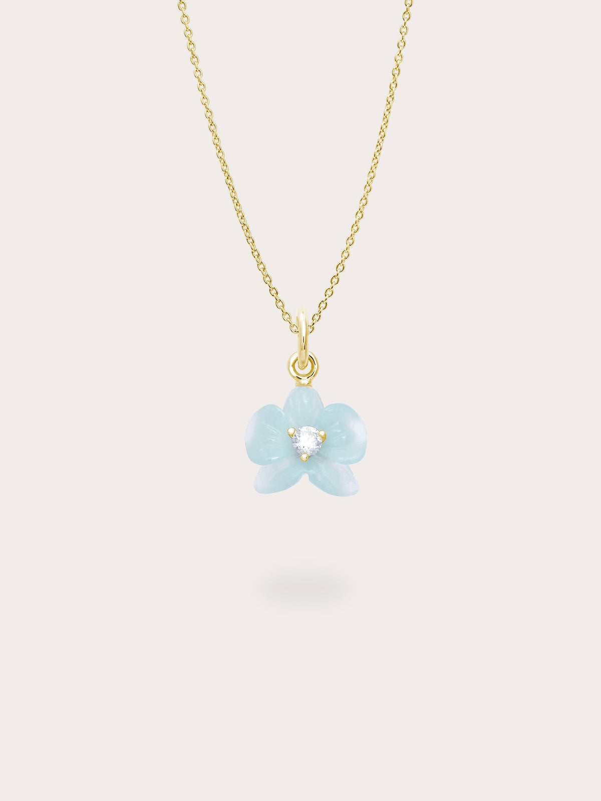 Sky Blue Orchid Necklace Kyanite 18K Gold (1) – Mondays Made Flower & Birthstone Jewelry Singapore