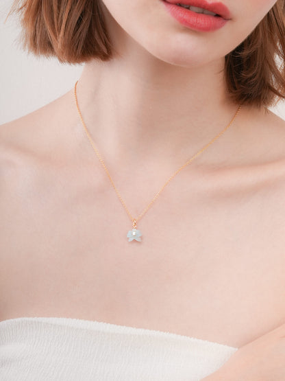 Sky Blue Orchid Necklace 18K Gold (1) – Mondays Made Flower & Birthstone Jewelry Singapore