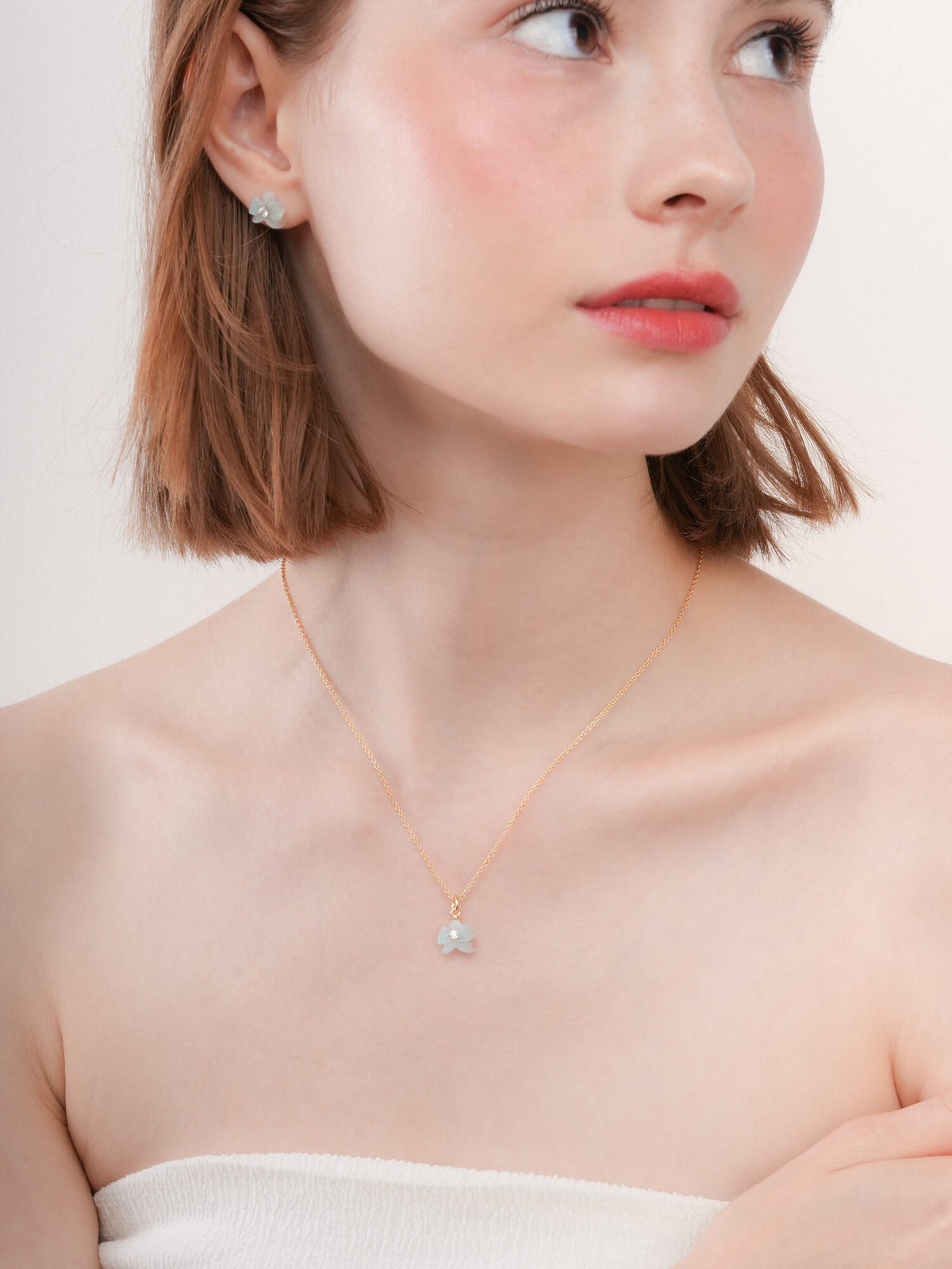 Sky Blue Orchid Necklace 18K Gold (2) – Mondays Made Flower & Birthstone Jewelry Singapore