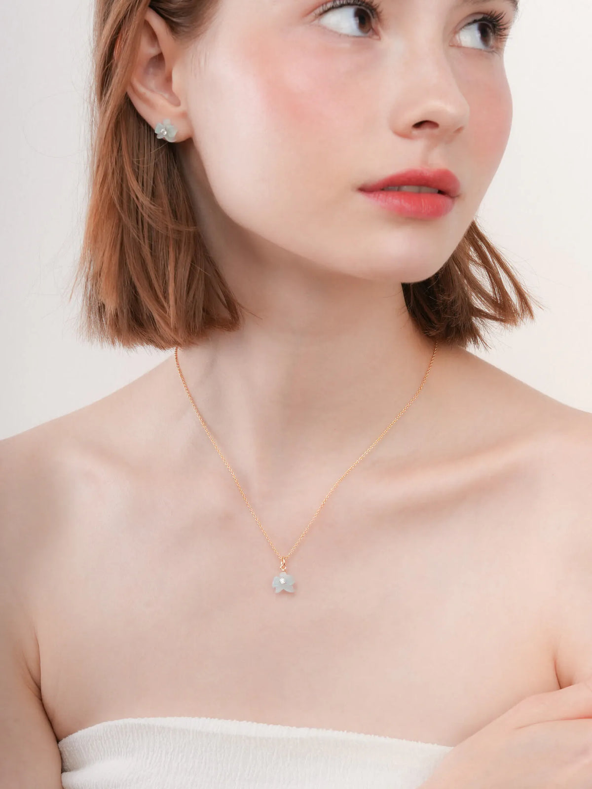 Sky Blue Orchid Necklace