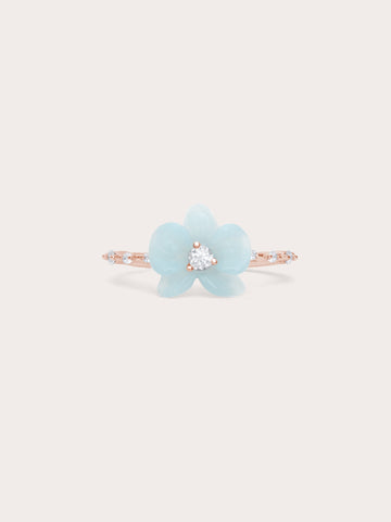 Sky Blue Orchid Ring Kyanite 18K Rose Gold (1) – Mondays Made Flower & Birthstone Jewelry Singapore