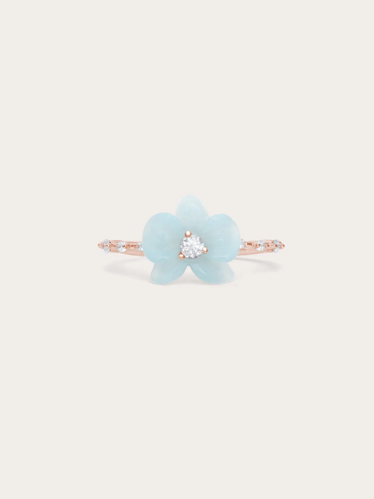 Sky Blue Orchid Ring