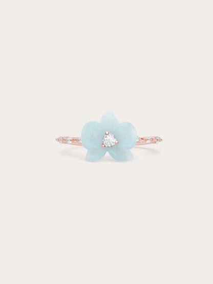 Sky Blue Orchid Ring