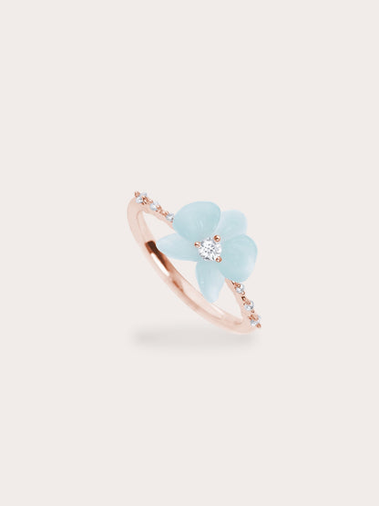 Sky Blue Orchid Ring Kyanite 18K Rose Gold (2) – Mondays Made Flower & Birthstone Jewelry Singapore