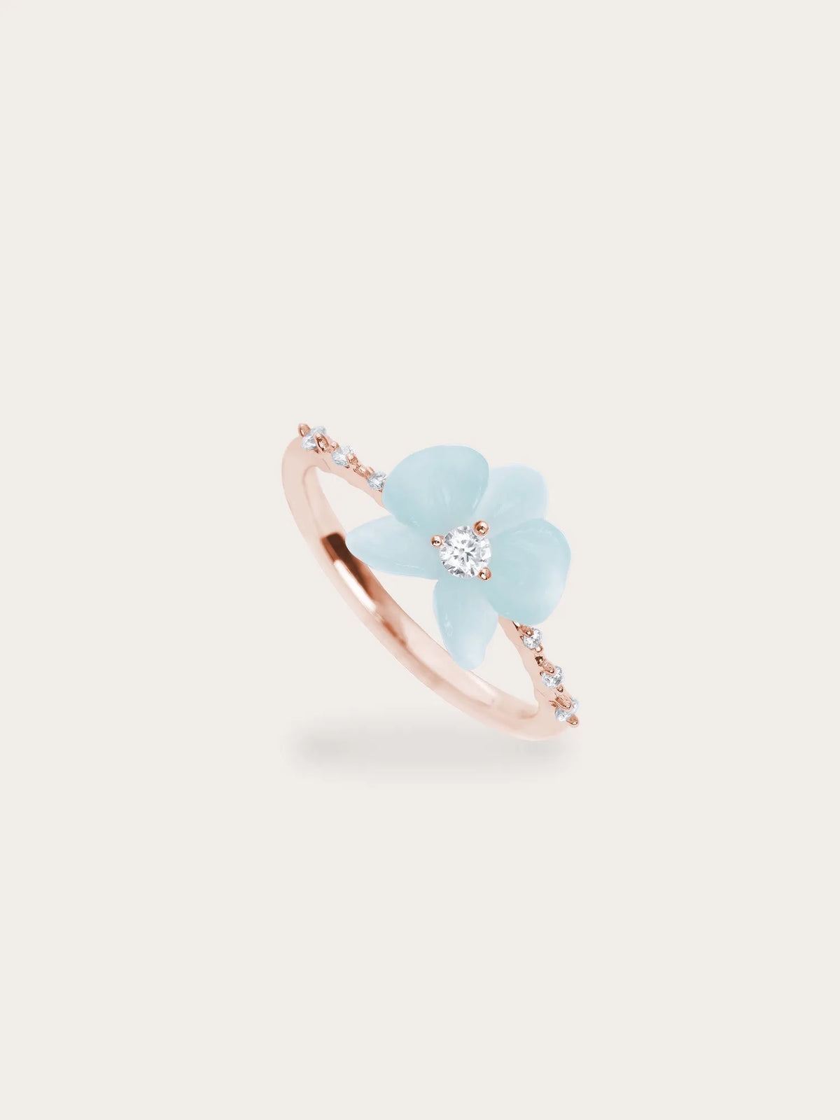 Sky Blue Orchid Ring