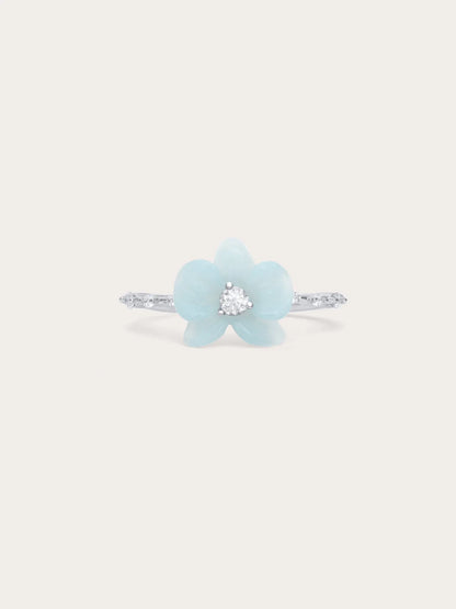 Sky Blue Orchid Ring