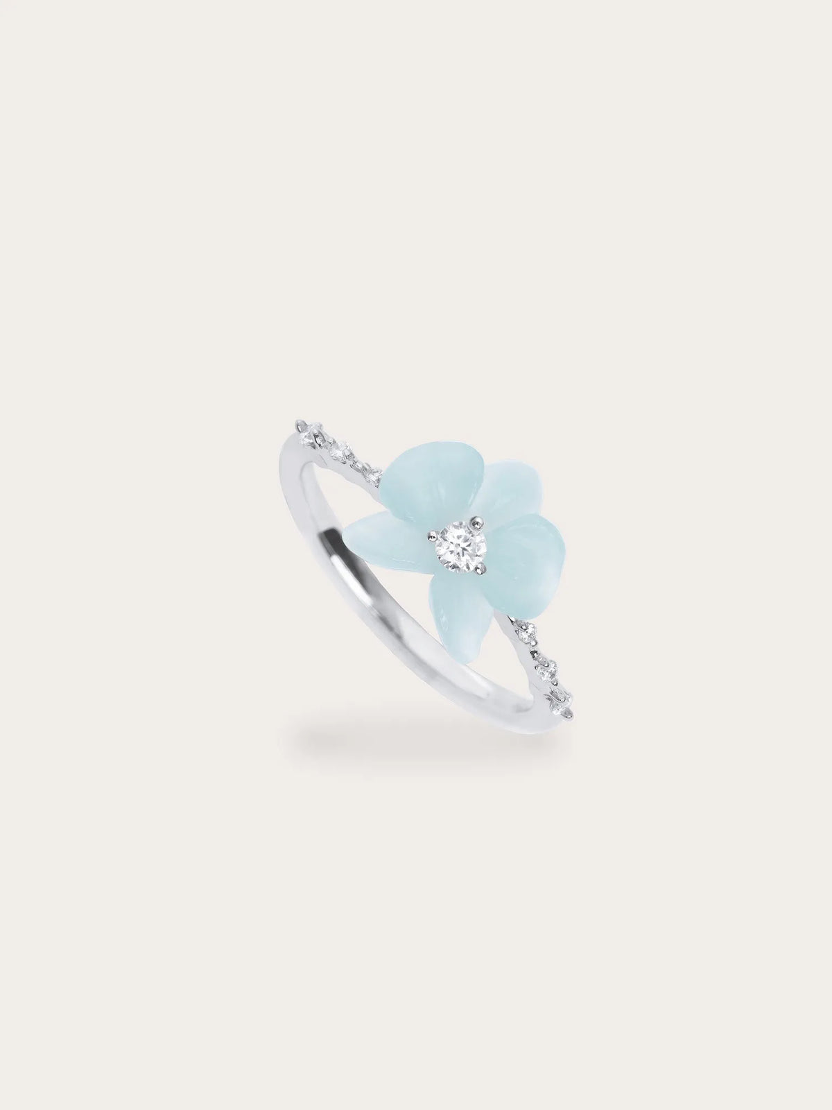 Sky Blue Orchid Ring