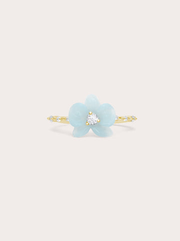 Sky Blue Orchid Ring Kyanite 18K Gold (1) – Mondays Made Flower & Birthstone Jewelry Singapore