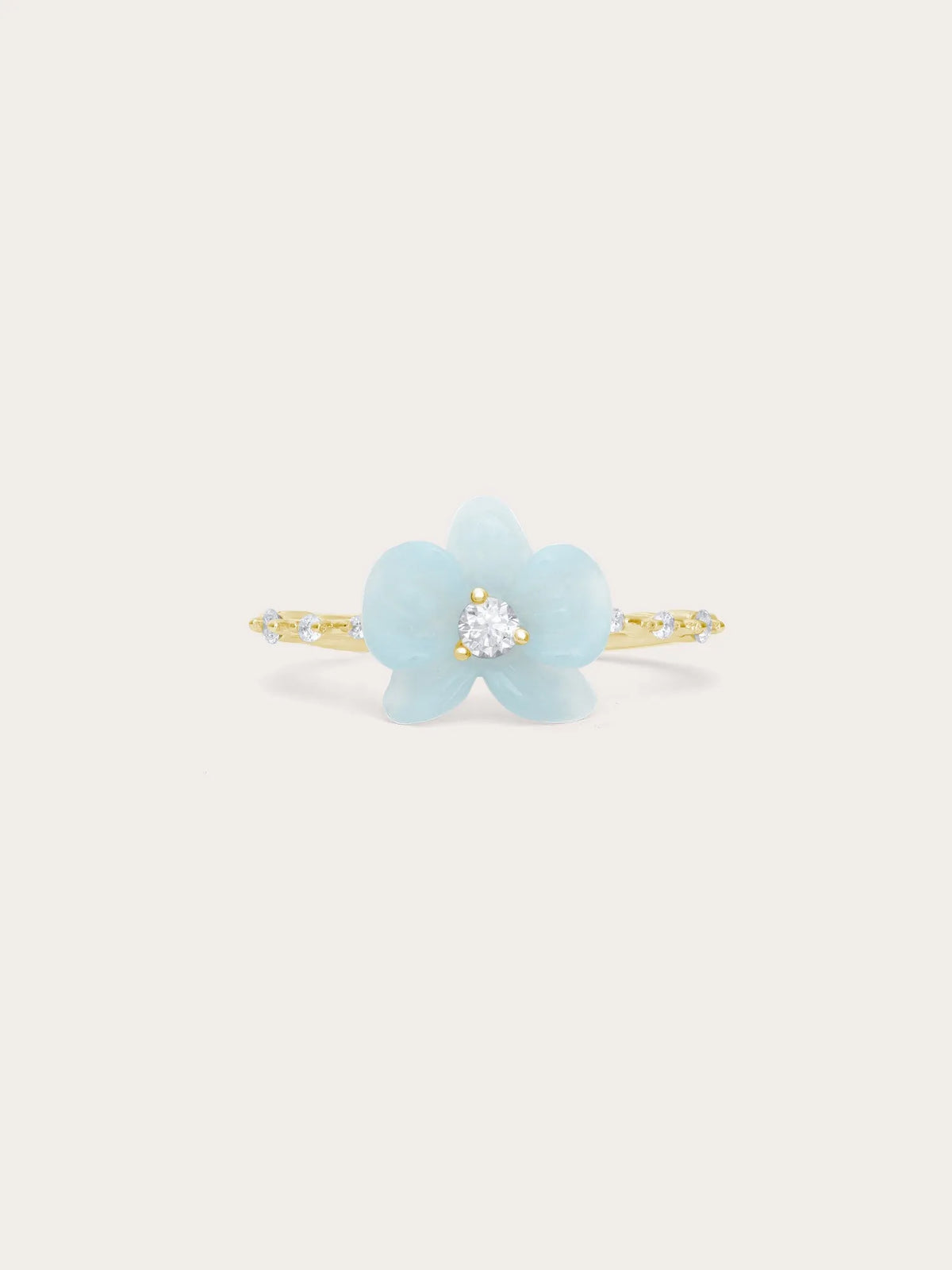 Sky Blue Orchid Ring