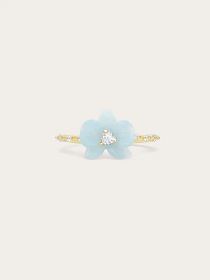 Sky Blue Orchid Ring