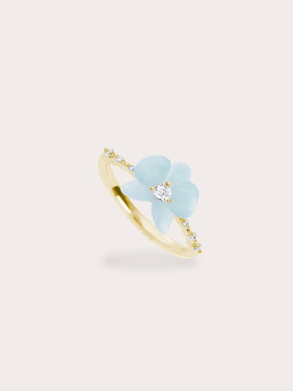 Sky Blue Orchid Ring Kyanite 18K Gold (2) – Mondays Made Flower & Birthstone Jewelry Singapore