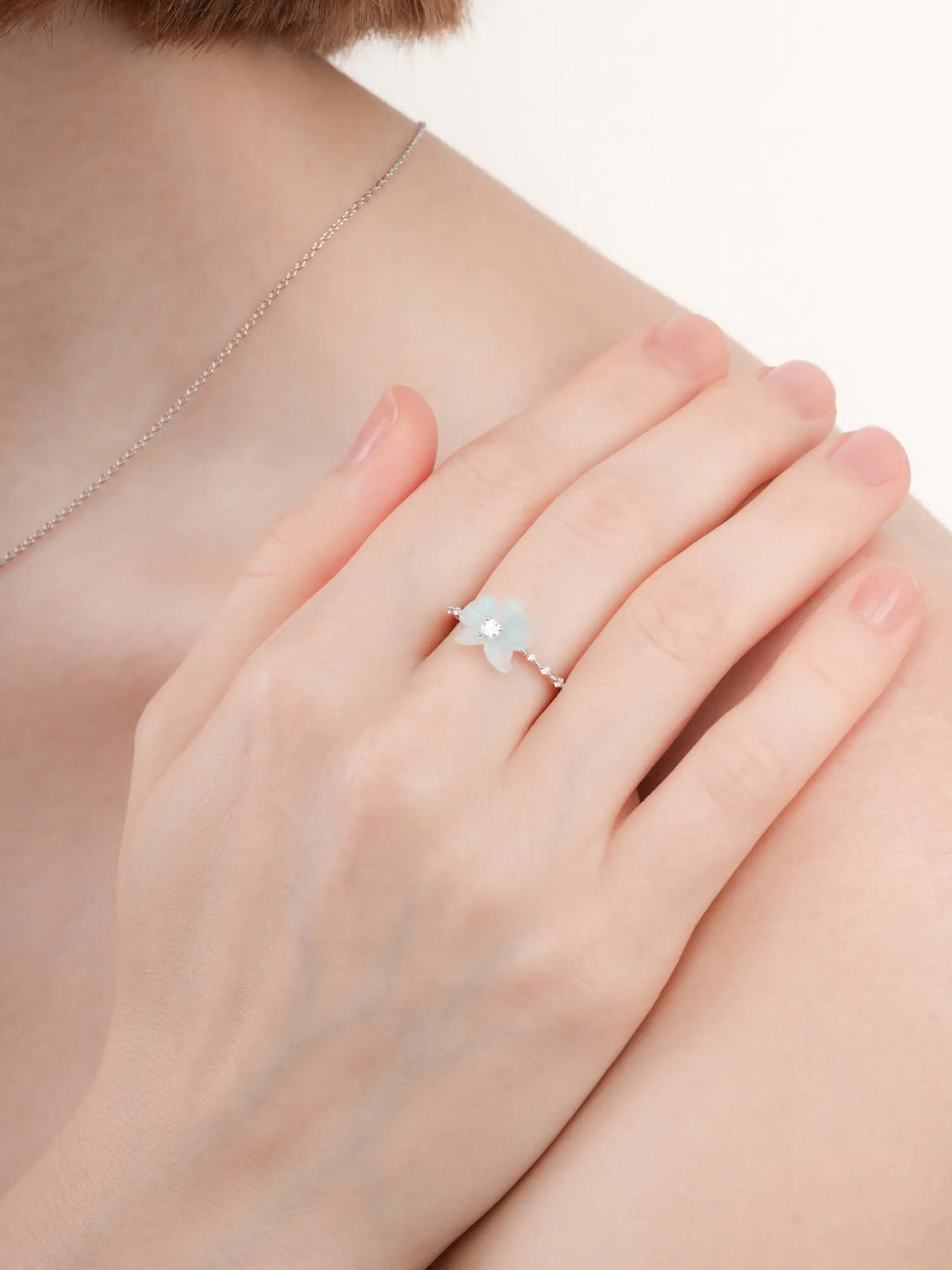 Sky Blue Orchid Ring