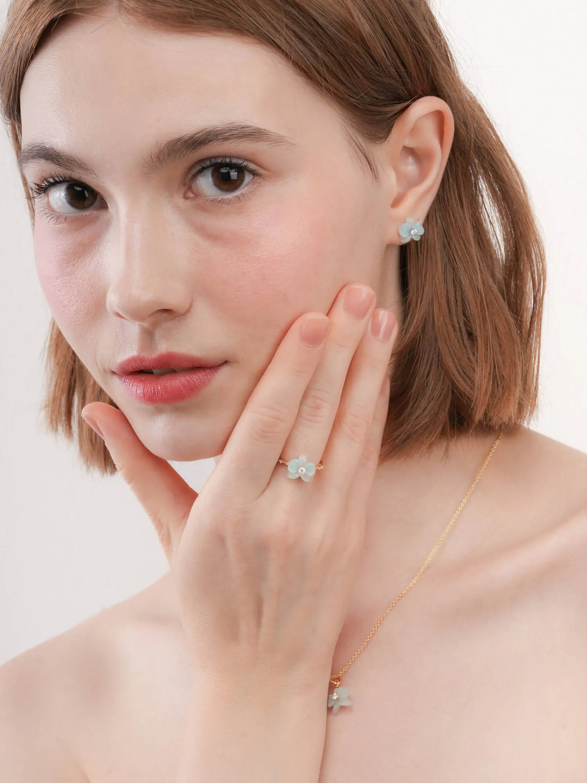 Sky Blue Orchid Ring