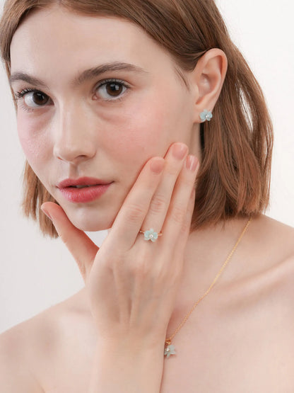 Sky Blue Orchid Ring