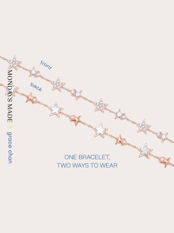 Sky Fullof Stars Bracelet 18K Rose Gold – Mondays Made Flower & Birthstone Jewelry Singapore