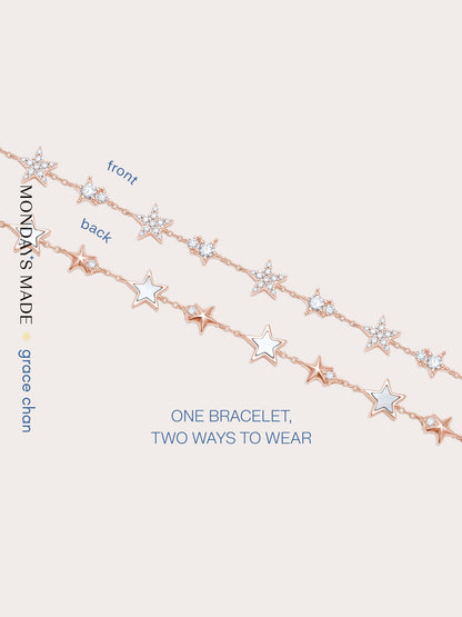 Sky Fullof Stars Bracelet 18K Rose Gold – Mondays Made Flower & Birthstone Jewelry Singapore