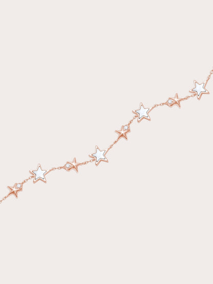 Sky Fullof Stars Bracelet 18K Rose Gold Mother of Pearl – Mondays Made Flower & Birthstone Jewelry Singapore