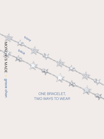 Sky Fullof Stars Bracelet S925 Silver Rhodium – Mondays Made Flower & Birthstone Jewelry Singapore