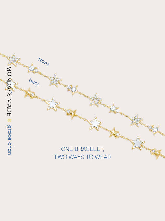 Sky Fullof Stars Bracelet 18K Gold – Mondays Made Flower & Birthstone Jewelry Singapore
