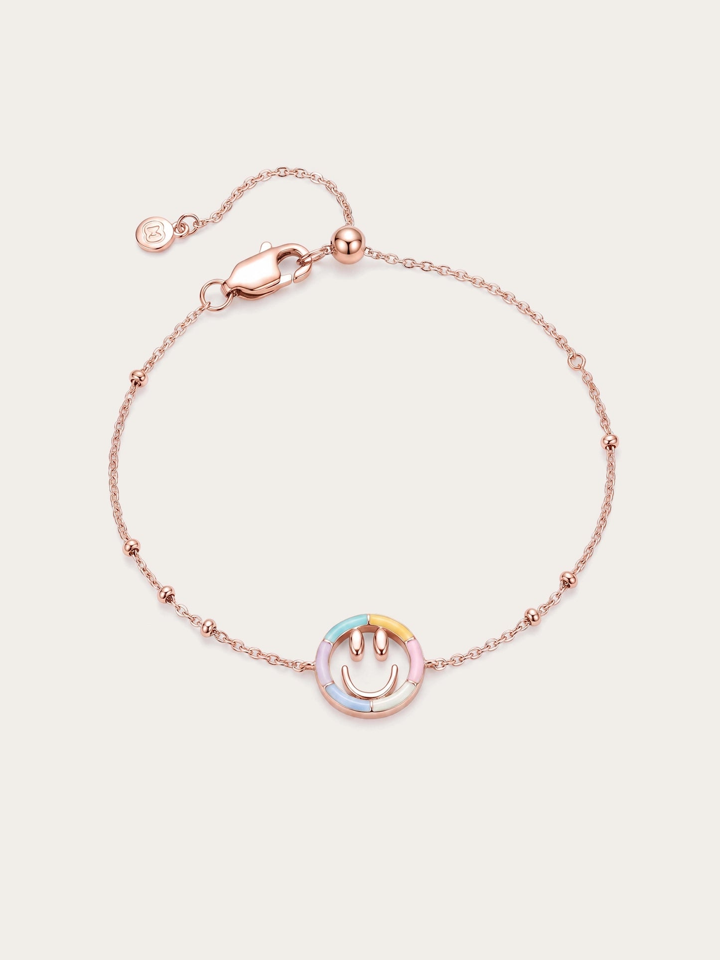 Smiley Face Bracelet - Reversible Enamel Moissanite