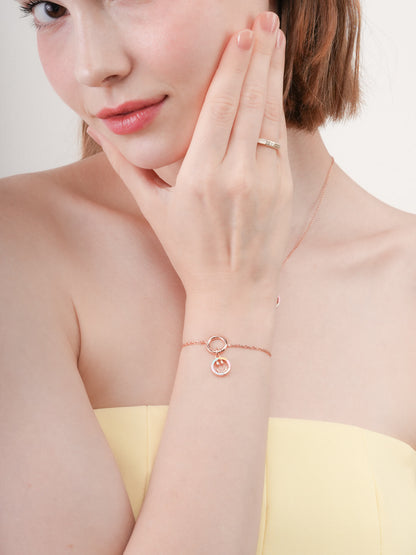 Smiley Face Charm Reversible Enamel Moissanite 18K Rose Gold (1) – Mondays Made Flower & Birthstone Jewelry Singapore
