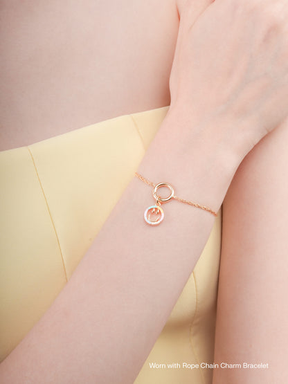 Smiley Face Charm Reversible Enamel Moissanite 18K Gold Worn With – Mondays Made Flower & Birthstone Jewelry Singapore