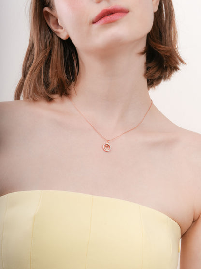 Smiley Necklace Reversible Enamel Moissanite 18K Rose Gold (3) – Mondays Made Flower & Birthstone Jewelry Singapore