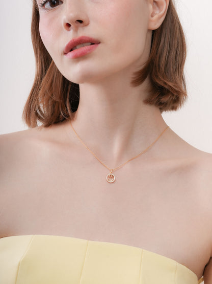 Smiley Necklace Reversible Enamel Moissanite 18K Gold (3) – Mondays Made Flower & Birthstone Jewelry Singapore