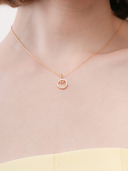 Smiley Necklace Reversible Enamel Moissanite 18K Gold (4) – Mondays Made Flower & Birthstone Jewelry Singapore