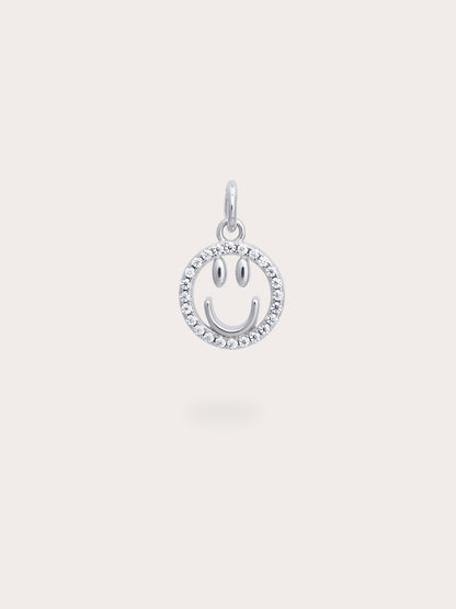 Smiley Face Charm Reversible Enamel Moissanite S925 Silver Rhodium (4) – Mondays Made Flower & Birthstone Jewelry Singapore