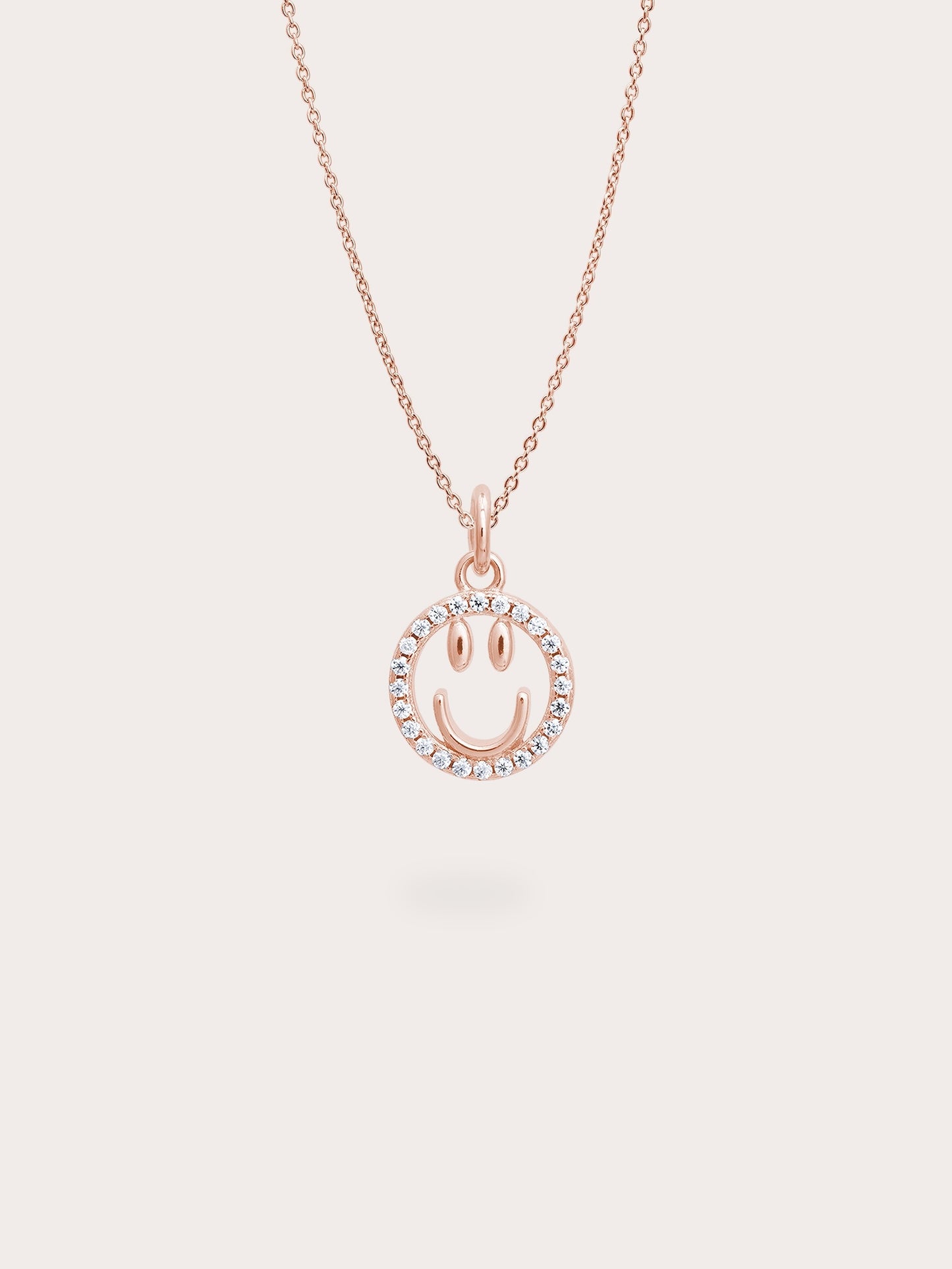 Smiley Face Necklace - Reversible Enamel Moissanite