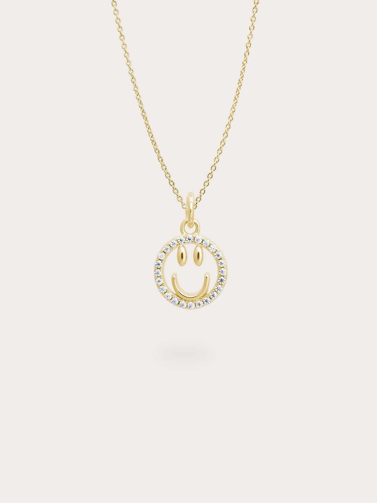 Smiley Face Necklace Reversible Enamel Moissanite 18K Gold (1) – Mondays Made Flower & Birthstone Jewelry Singapore