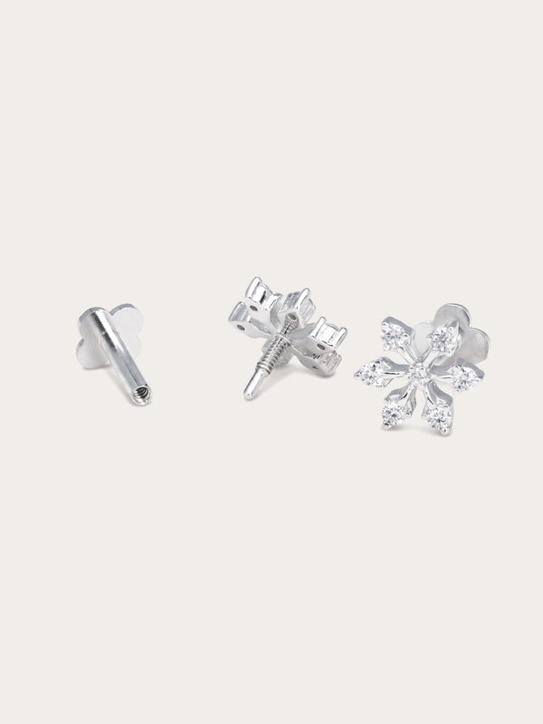 Snowflake Flatback Earring