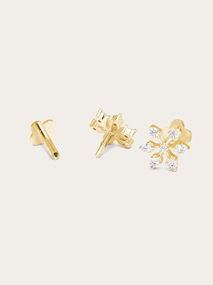 Snowflake Flatback Earring