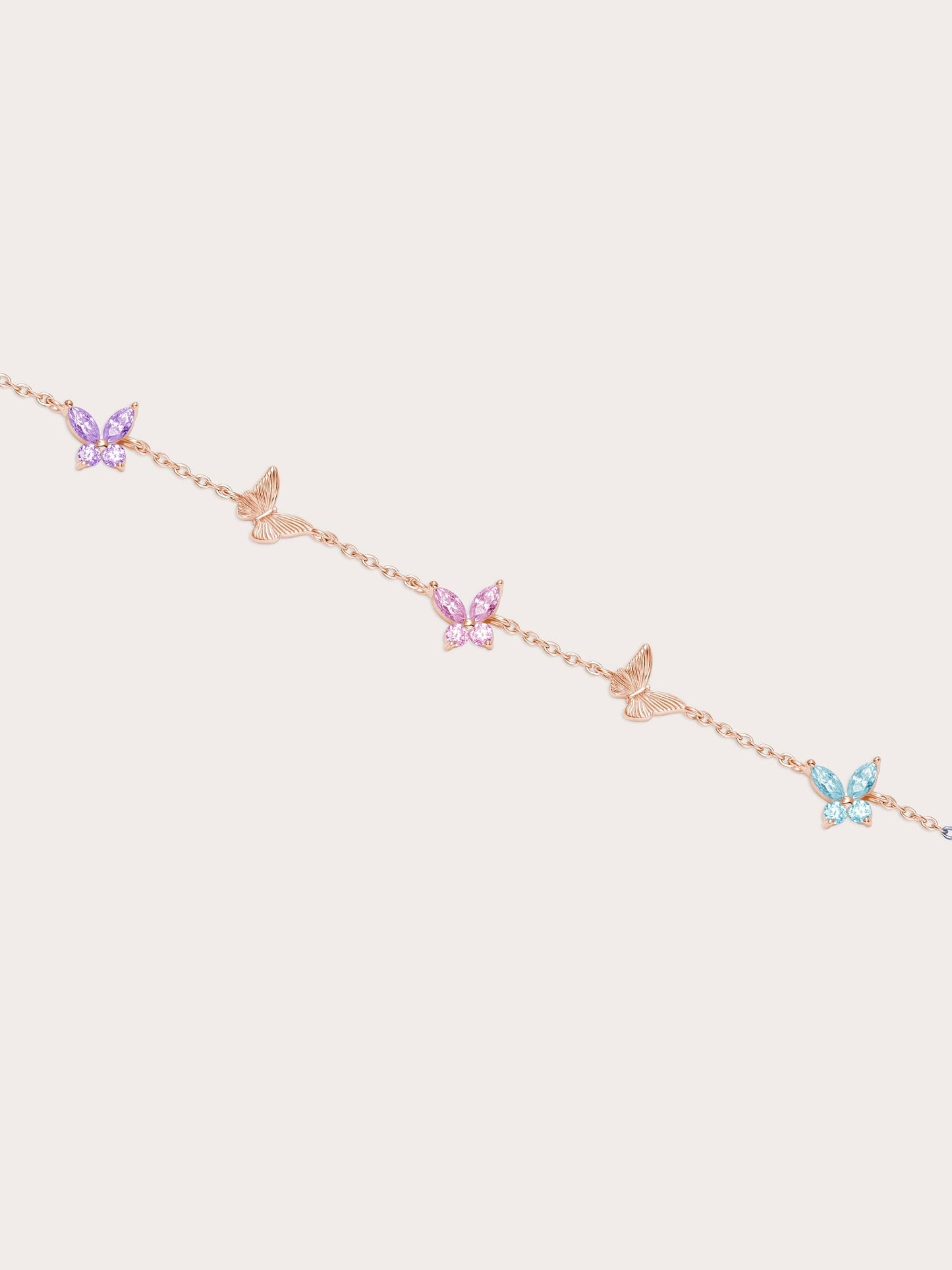 Soft Flutter Butterfly Charm Bracelet - Spring Pastels