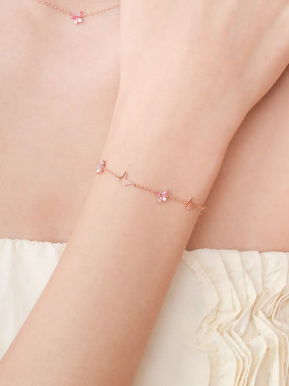Soft Flutter Butterfly Charm Bracelet - Spring Pastels