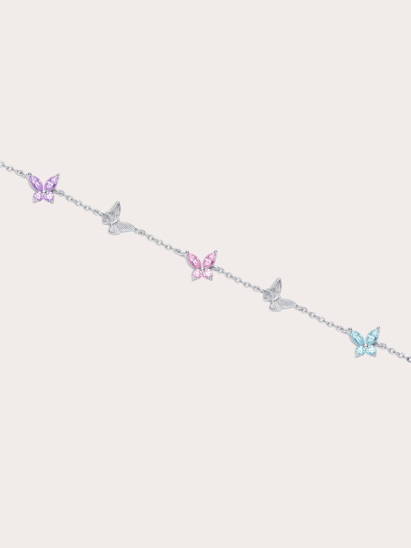 <p>Soft Flutter Butterfly Charm Bracelet - Spring Pastels</p>