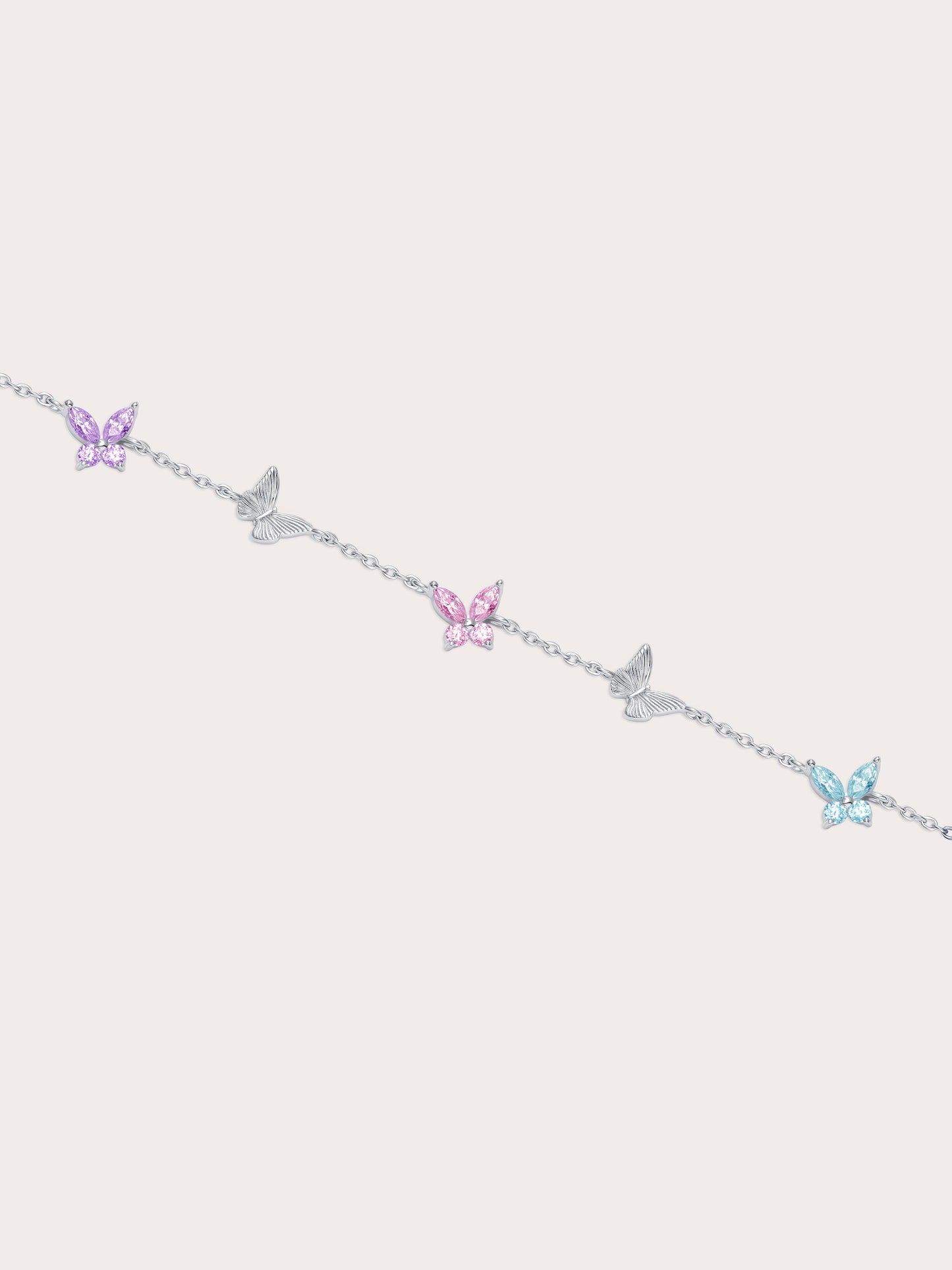 Soft Flutter Butterfly Charm Bracelet - Spring Pastels
