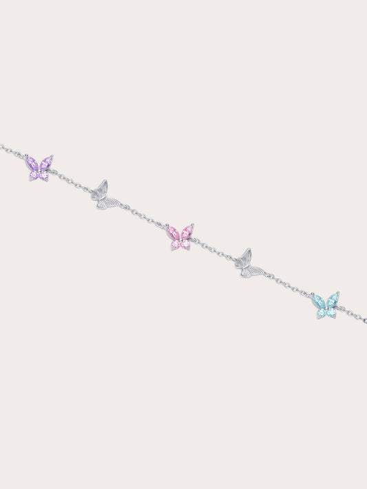 Soft Flutter Butterfly Charm Bracelet - Spring Pastels