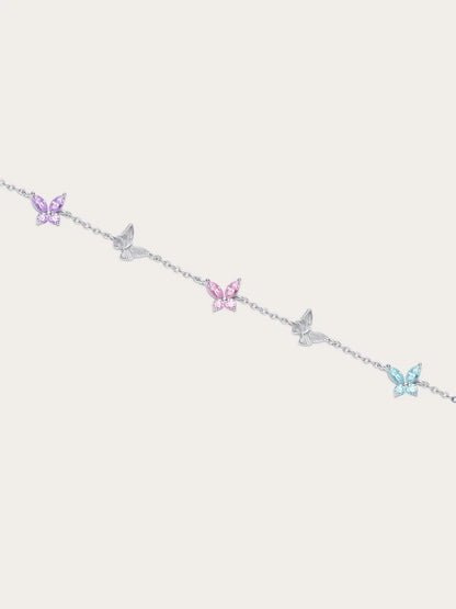 Soft Flutter Butterfly Charm Bracelet - Spring Pastels