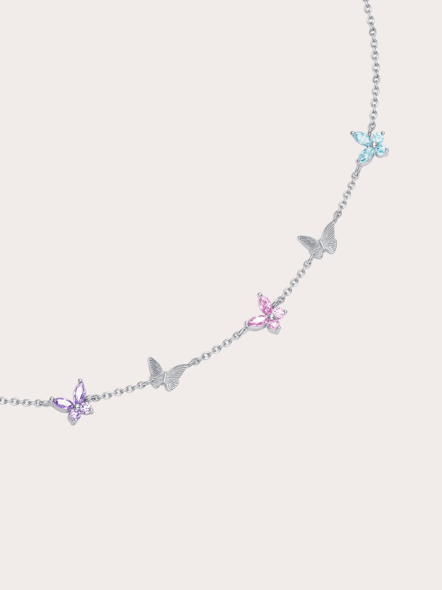 Soft Flutter Butterfly Charm Bracelet - Spring Pastels