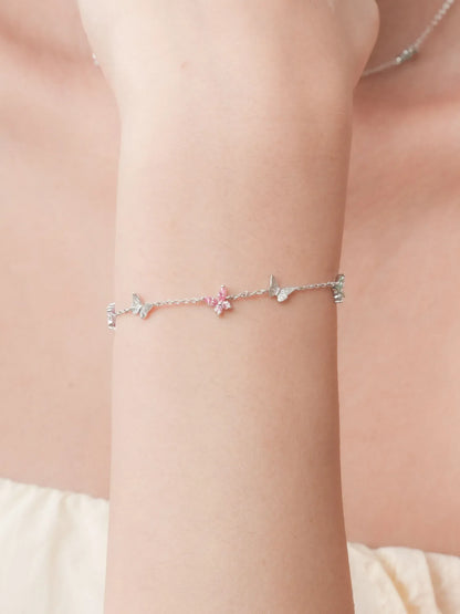 Soft Flutter Butterfly Charm Bracelet - Spring Pastels