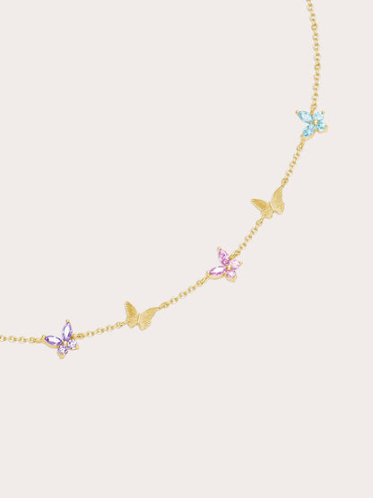 Soft Flutter Butterfly Charm Bracelet Spring Pastels 18K Gold (4) – Mondays Made Flower & Birthstone Jewelry Singapore