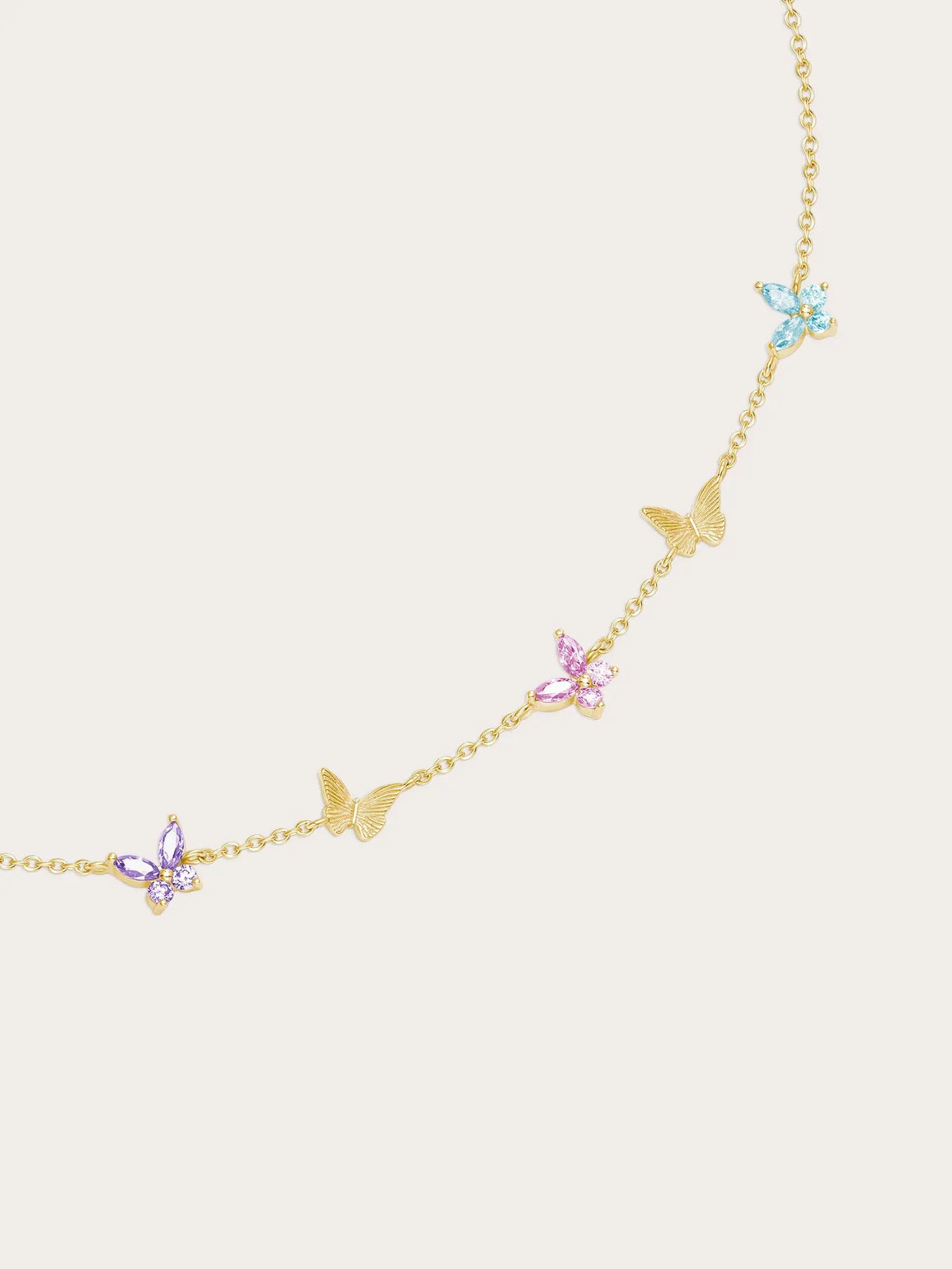 Soft Flutter Butterfly Charm Bracelet - Spring Pastels