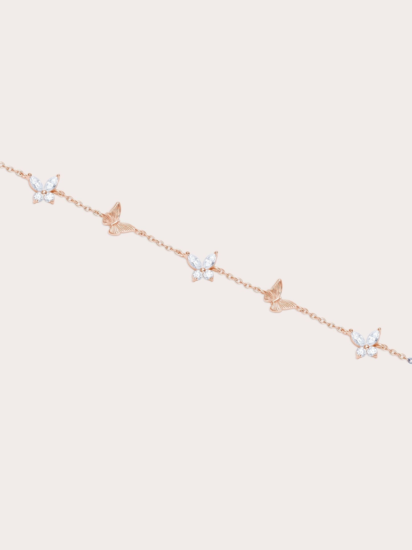 Soft Flutter Butterfly Charm Bracelet - White