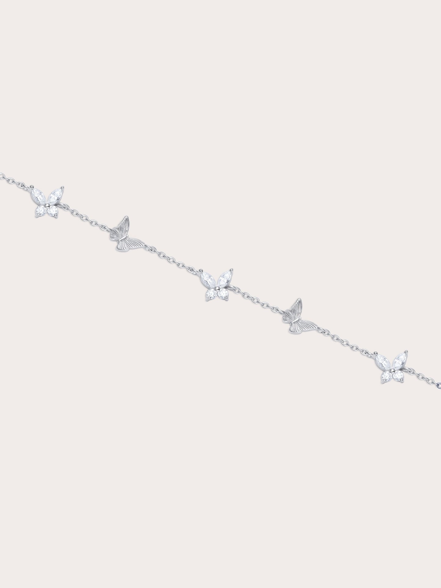 Soft Flutter Butterfly Charm Bracelet - White