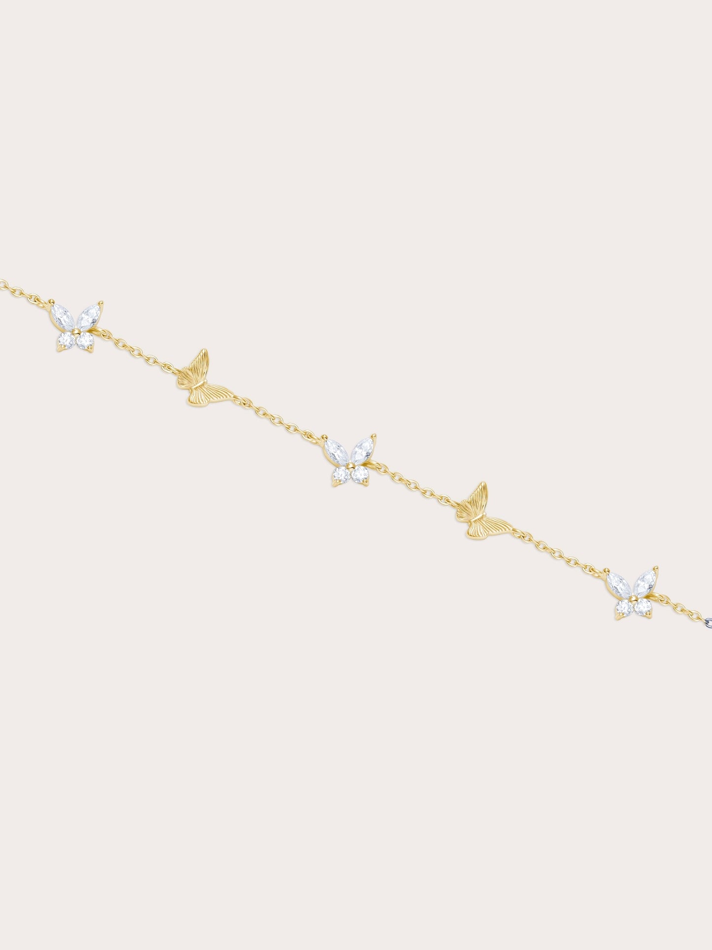 Soft Flutter Butterfly Charm Bracelet - White